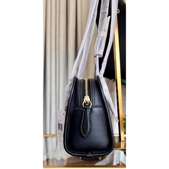 NEW WITH TAGS!!!  Coach Black and Gold Swinger Handbag with Gold grommets. - Picture 2 of 15